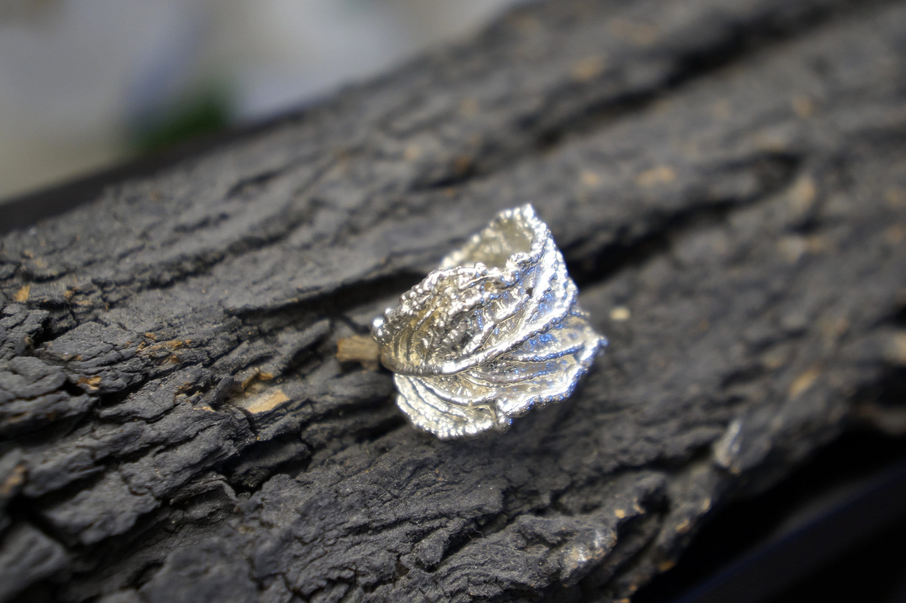 Silver Leaf Ring, 925 Sterling Silver Jewelry, Adjustable Statement Jewelry, Gift for Her, Birthday Gift for Women, Handmade Jewelry