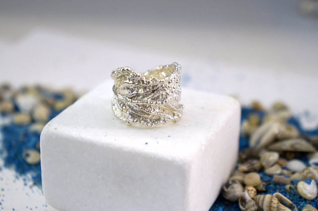 Silver Leaf Ring, 925 Sterling Silver Jewelry, Adjustable Statement Jewelry, Gift for Her, Birthday Gift for Women, Handmade Jewelry